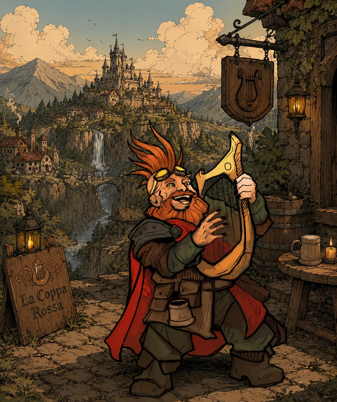 Hand-painted bard miniature from the Broken Oath saga