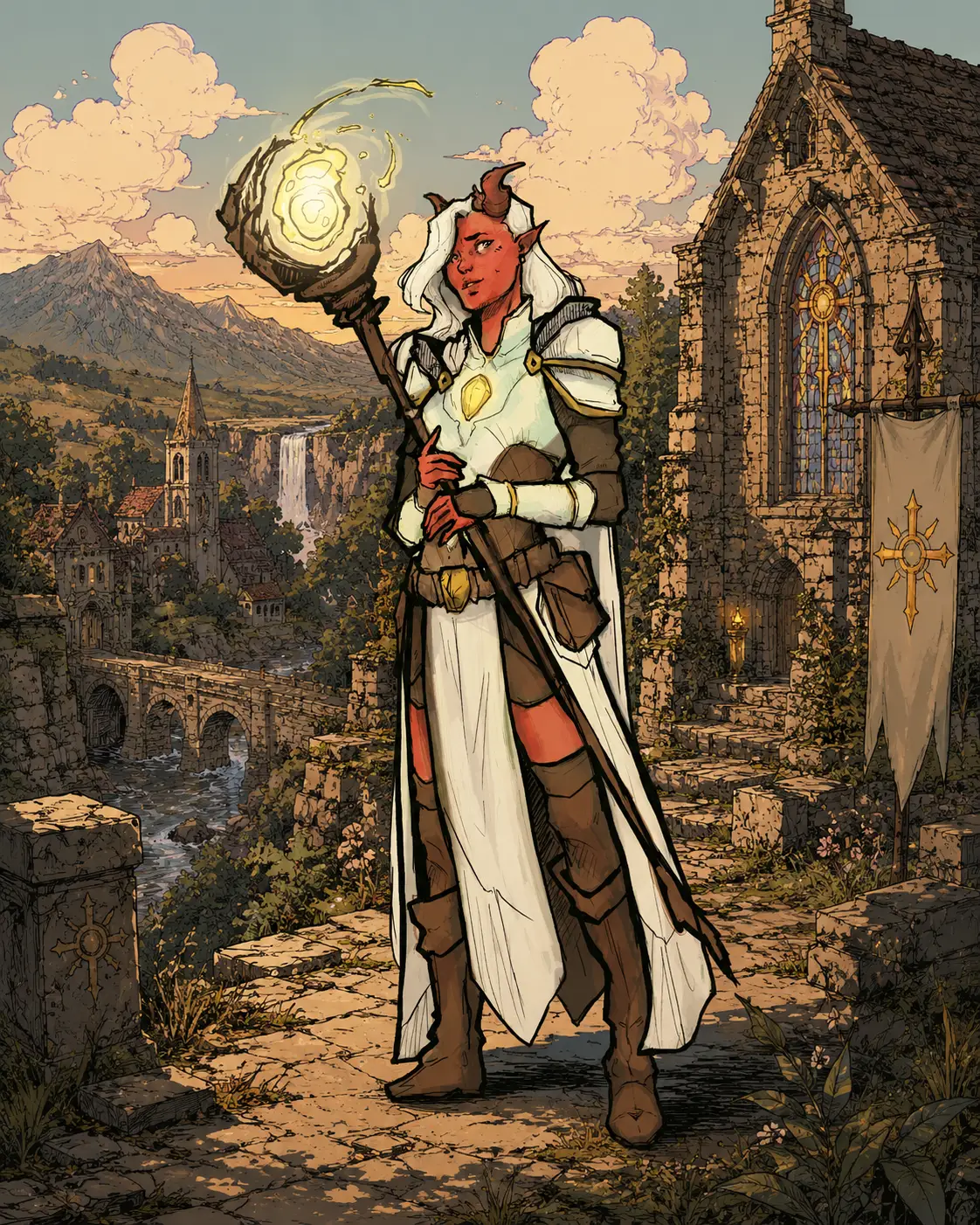 Hand-painted cleric miniature from the Broken Oath saga