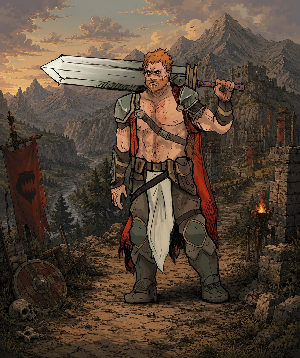 Hand-painted fighter miniature from the Broken Oath saga