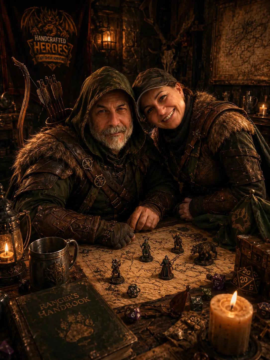 Handcrafted Heroes community members playing a tabletop RPG together